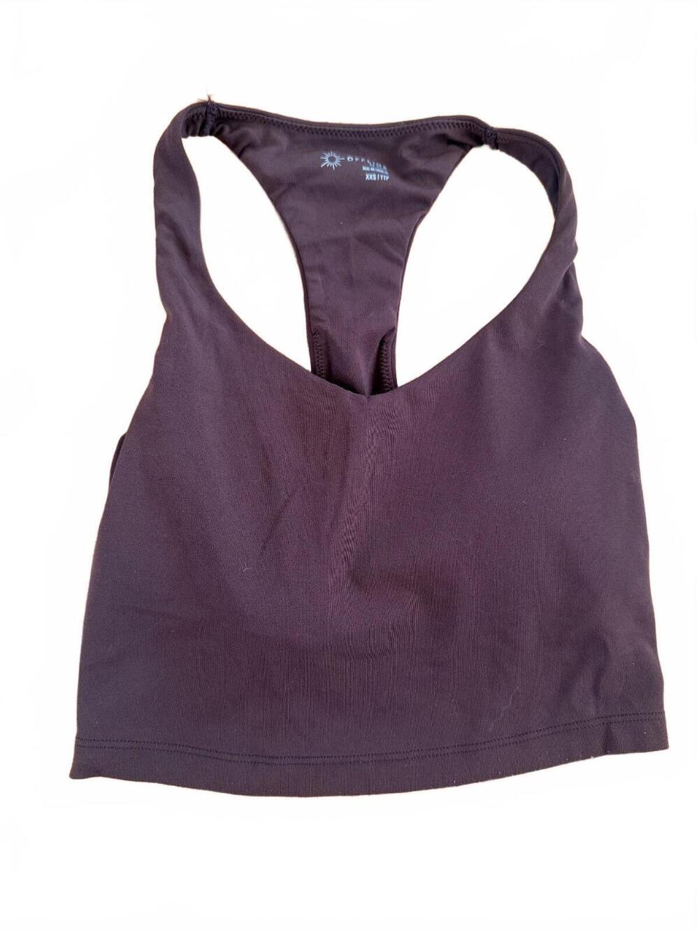 Aerie Offline Racerback Sports Bra Top XXS chocolate brown